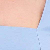 Rochie din crep albastru-deschis scurta in clos cu decolteu patratos - StarShinerS