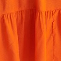 Narancssárga vékony anyagú rövid harang ruha gumirozott derékrésszel