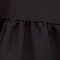 Fekete vékony anyagú rövid harang ruha gumirozott derékrésszel