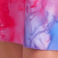 Rochie din stofa elastica scurta cu pliuri si accesoriu tip curea cu imprimeu marble multicolor