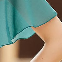 Muszlin csillogó díszítésekkel ellátott hosszú harang ruha - sötétzöld, lábon sliccelt