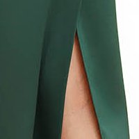 Rugalmas taft anyagú midi ceruza ruha - sötétzöld, masni alakú kiegészítővel