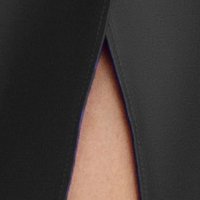 Taft hosszú harang ruha - fekete, lábon sliccelt strasszos kiegészítő övvel