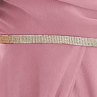 Púder rózsaszín muszlin hosszú harang ruha