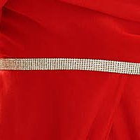 Ruha piros muszlin hosszú harang egy vállas csillogó díszítések