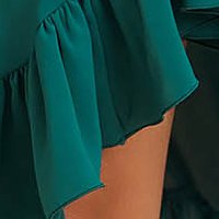 Könnyed anyagú midi asszimmetrikus zöld harang ruha - StarShinerS