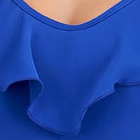 Könnyed anyagú midi asszimmetrikus kék harang ruha - StarShinerS