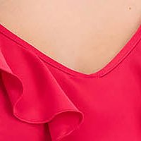Könnyed anyagú midi asszimmetrikus pink harang ruha - StarShinerS