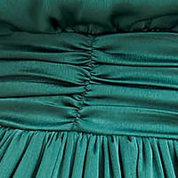 Zöld szatén midi harang ruha