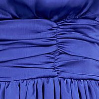 Kék szatén midi harang ruha