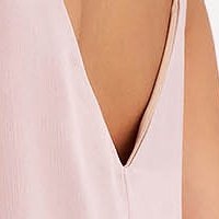 Muszlin rövid bő szabású púder rózsaszín ruha, virág alakú brossal - StarShinerS