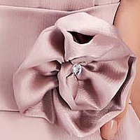 Muszlin rövid bő szabású púder rózsaszín ruha, virág alakú brossal - StarShinerS