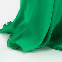 Ruha zöld muszlin szatén anyagból hosszú harang v-dekoltázzsal
