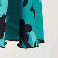 Szaténból készült rövid harang ruha kerekített dekoltázssal és nyomtatott virágmintával- StarShinerS