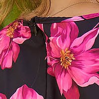 Virágmintás szatén harang ruha