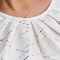 Könnyed anyagú rövid fehér harang ruha grafikus mintával - StarShinerS