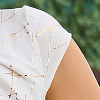Könnyed anyagú rövid fehér harang ruha grafikus mintával - StarShinerS