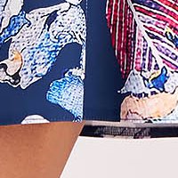 Rugalmas szövetü rövid harang ruha dekoratív kontrasztos gallérral - StarShinerS