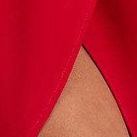 Krepp térdig érő ruha - piros, átlapolt - StarShinerS