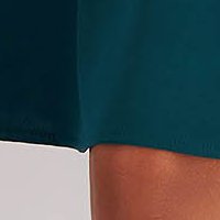 Krepp rövid harang ruha - zöld, átlapolt dekoltázzsal - StarShinerS