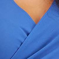 Krepp rövid harang ruha - kék, átlapolt dekoltázzsal - StarShinerS