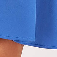Krepp rövid harang ruha - kék, átlapolt dekoltázzsal - StarShinerS