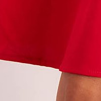 Krepp rövid harang ruha - piros, átlapolt dekoltázzsal - StarShinerS