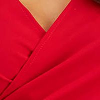 Krepp rövid harang ruha - piros, átlapolt dekoltázzsal - StarShinerS