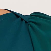 Krepp női blúz - sötétzöld, szűk szabású, bő muszlin ujjakkal - StarShinerS