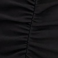 Krepp ceruza ruha - fekete, térdigérő, elől rakott díszitéssel - StarShinerS