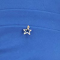 Krepp ceruza ruha - kék, térdigérő, elől rakott díszitéssel - StarShinerS