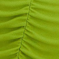 Krepp ceruza ruha - oliva zöld, térdigérő, elől rakott díszitéssel - StarShinerS