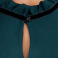 Georgette midi harang ruha - sötétzöld, gumirozott derékrésszel, övvel ellátva - StarShinerS