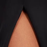 Georgette midi harang ruha - fekete, bő ujjakkal, bross kiegészítővel - StarShinerS
