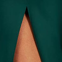 Georgette midi harang ruha - sötétzöld, bő ujjakkal, bross kiegészítővel - StarShinerS