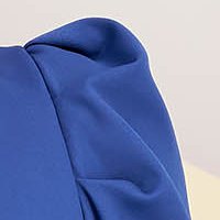 Enyhén rugalmas szövetü rövid ruha - kék, a-vonalú, buggyos ujjakkal - StarShinerS