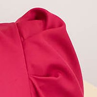 Enyhén rugalmas szövetü rövid ruha - pink, a-vonalú, buggyos ujjakkal - StarShinerS
