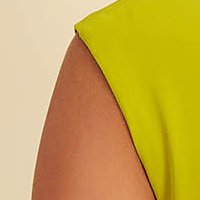 Rugalmas szövetü ceruza ruha - oliva zöld, térdigérő - StarShinerS