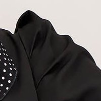 Rugalmas szövetü ceruza ruha - fekete, térdigérő, bő ujjakkal- StarShinerS