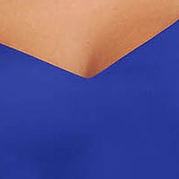 Rugalmas szövetü harang ruha - kék, térdigérő, oldalt zsebekkel, bő ujjakkal - StarShinerS