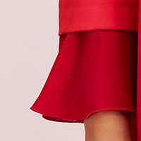 Piros elasztikus anyagból készült StarShinerS rövid ruha fátyolfodrokkal