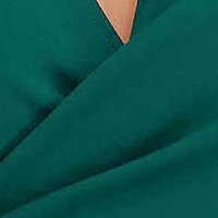 Krepp midi ceruza ruha - zöld, átlapolt, fodros vállakkal - StarShinerS