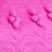 Pulover din tricot fuchsia cu croi larg si model evidentiat in relief - SunShine Pulover din tricot fuchsia cu croi larg si model evidentiat in relief - SunShine