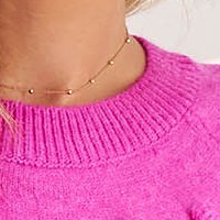 Pulover din tricot fuchsia cu croi larg si model evidentiat in relief - SunShine Pulover din tricot fuchsia cu croi larg si model evidentiat in relief - SunShine