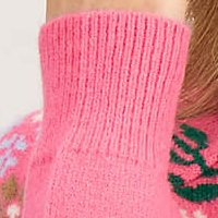 Pink kötött bő szabású pulóver
