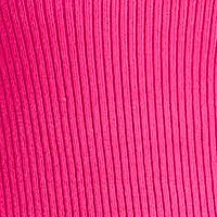 Kötött csíkozott anyagú pulóver - pink, szűk szabású, csillogó kiegészítőkkel a dekoltázson