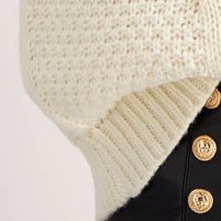 Kötött bő szabású pulóver - ivoire, dombor mintával
