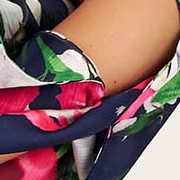 Muszlin bő szabású női blúz - kivágott ujjrész, egyedi digitális mintával - StarShinerS