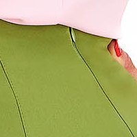 Khaki zöld StarShinerS szoknya - rugalmas szövet midi ceruza magas derekú