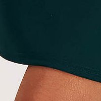 Krepp midi ceruza ruha - sötétzöld, kerekített dekoltázssal